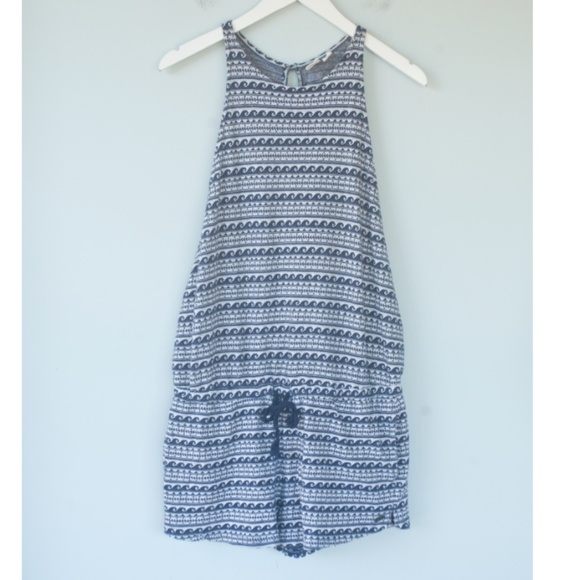 Roxy Blue Wave Print Open Side Cotton Romper - Picture 6 of 12